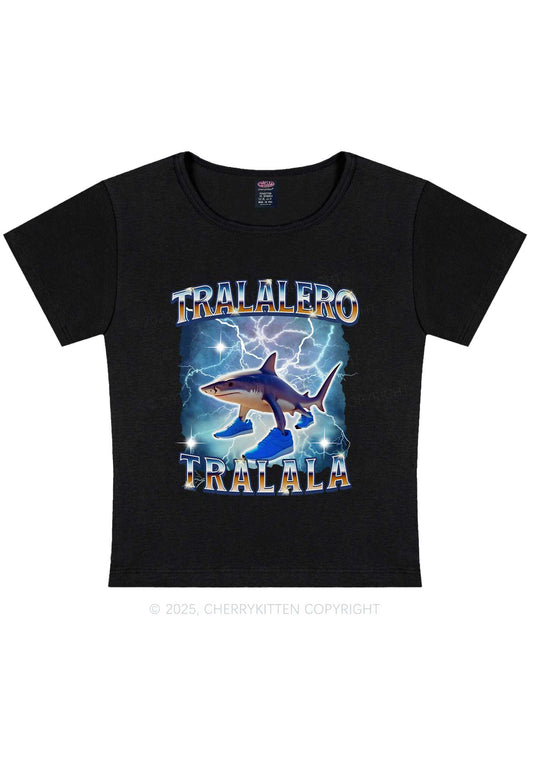 Tralalero Tralala Italian Brainrot Shirt Y2K Baby Tee Cherrykitten