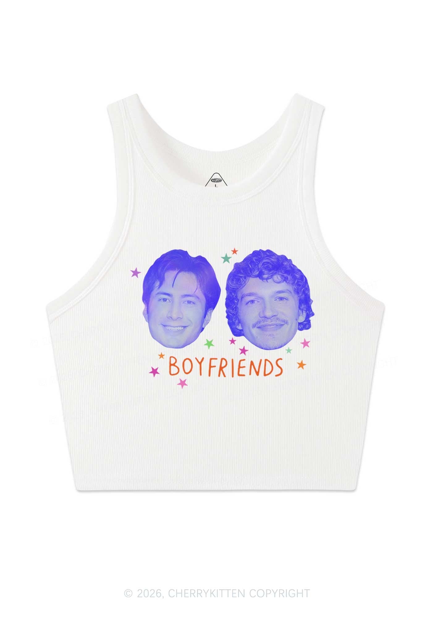 Neon Boyfriends Photo HR Y2K Crop Tank Top Cherrykitten