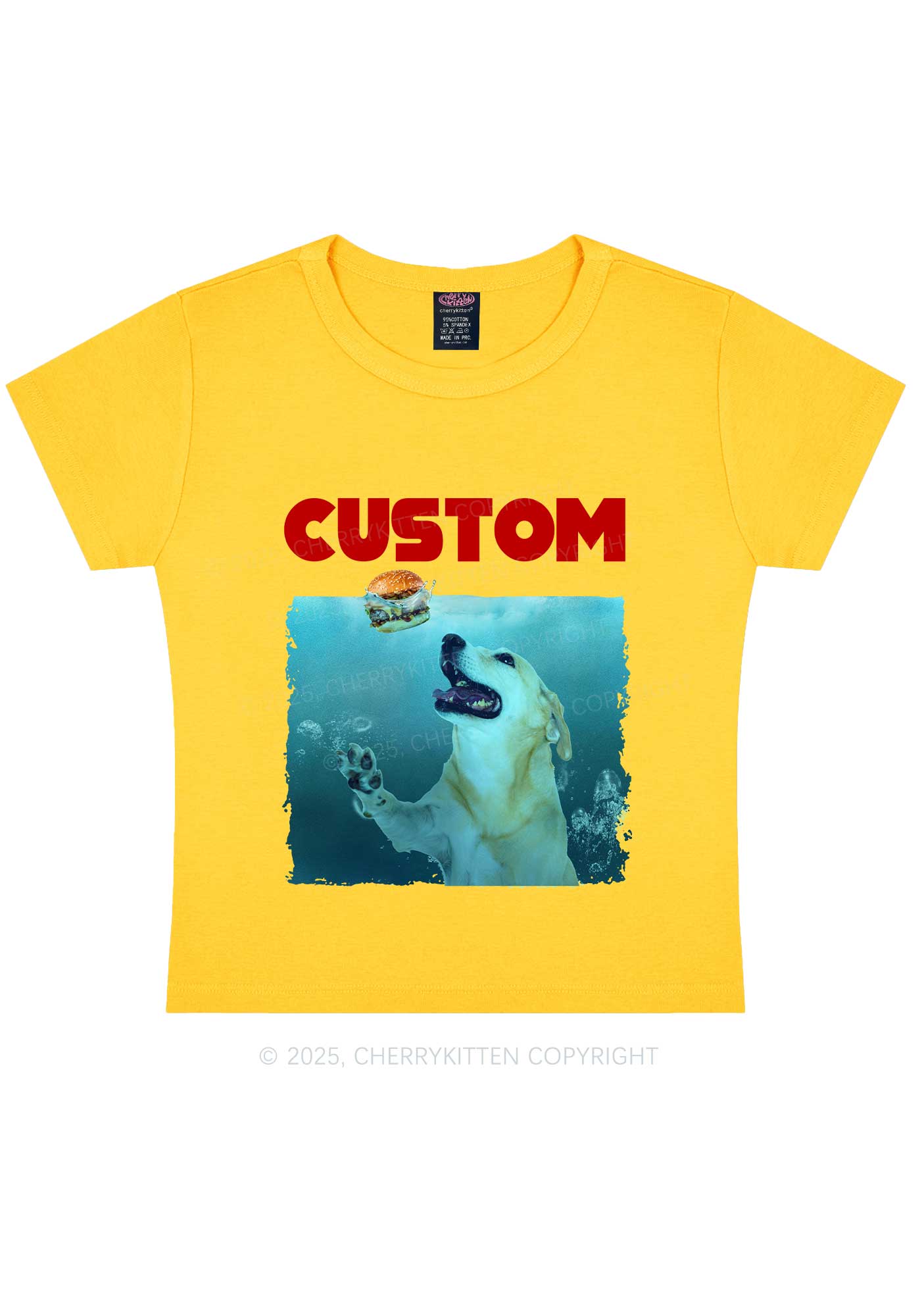 Custom Jowls Dog Y2K Baby Tee Cherrykitten