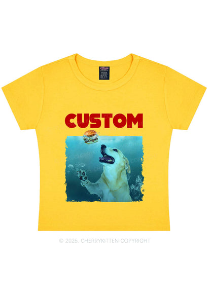 Custom Jowls Dog Y2K Baby Tee Cherrykitten