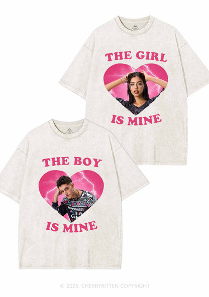 Custom Boy Girl Is Mine Y2K Valentine's Day Washed Tee Cherrykitten