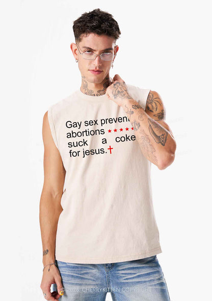 Suck A Coke For Jesus Pride Y2K Washed Muscle Tank Cherrykitten