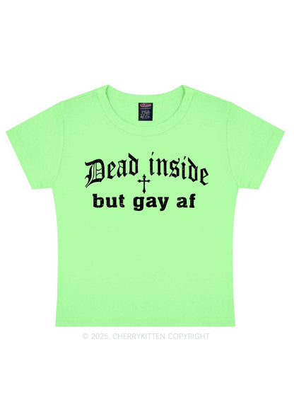 Dead Inside But Gay AF Pride Y2K Baby Tee Cherrykitten
