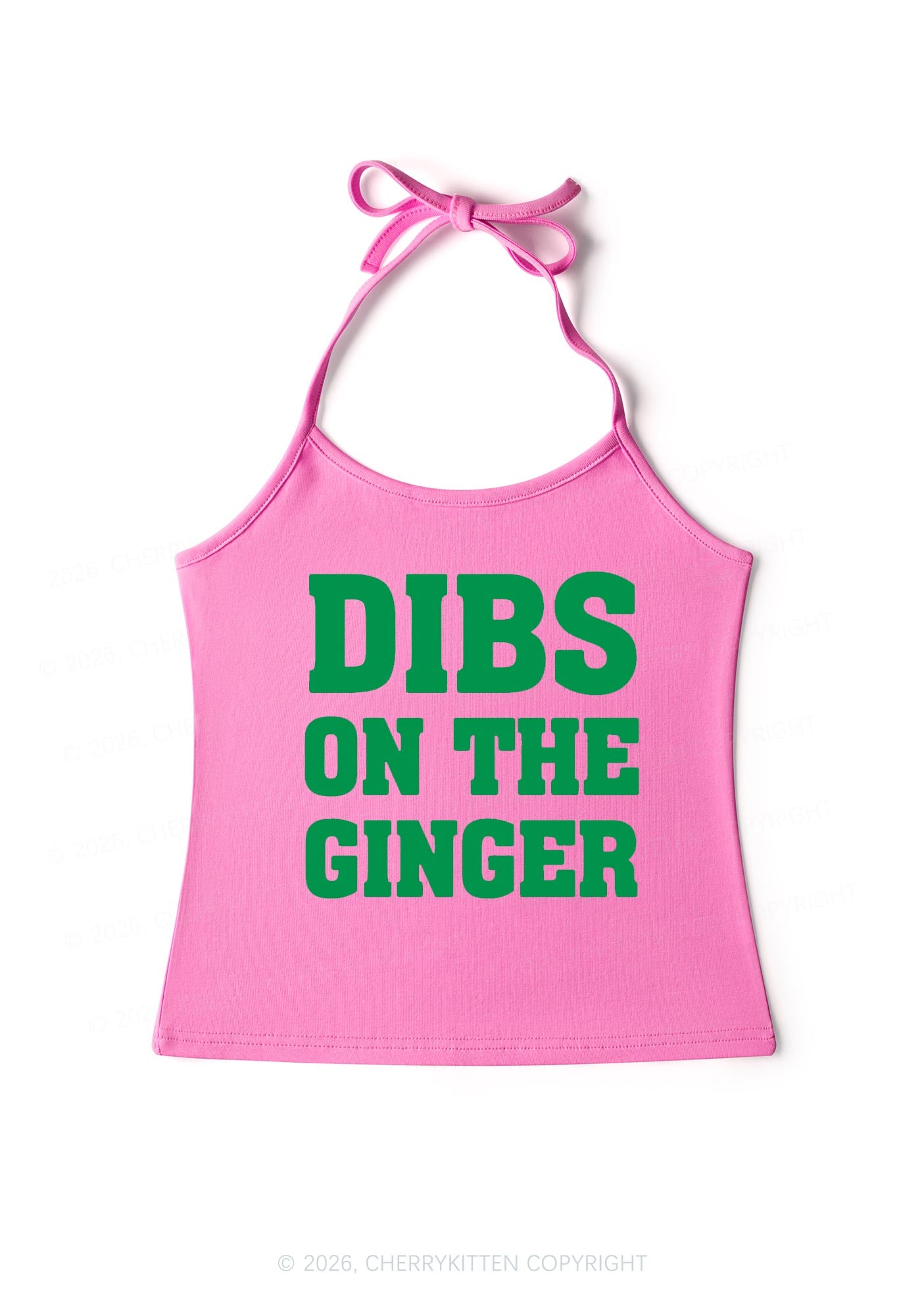 Dibs On The Ginger St Patricks Y2K Halter Neck Cami Cherrykitten