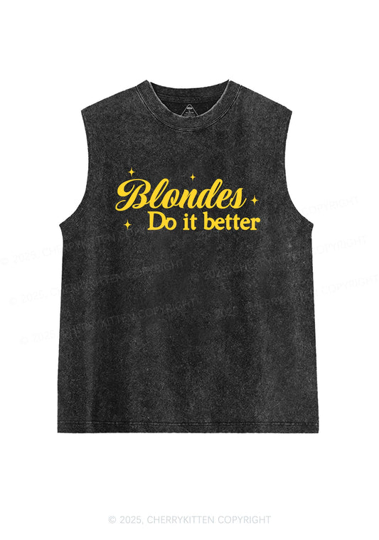 Blondes Do It Better Y2K Washed Muscle Tank Cherrykitten