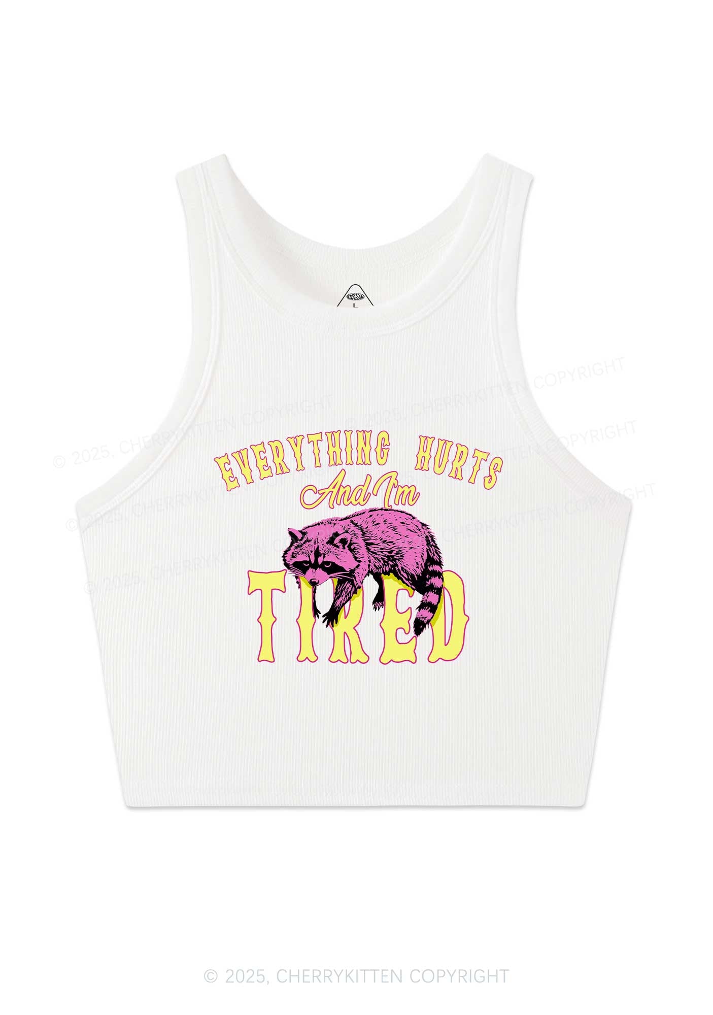 I Am Tried Y2K Crop Tank Top Cherrykitten