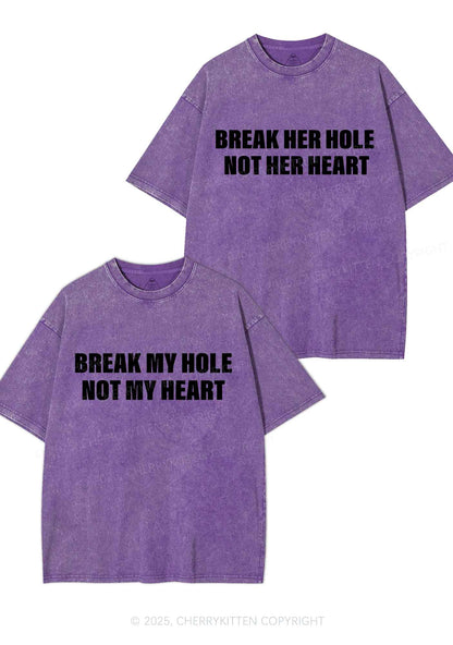 Break Hole Not Heart Y2K Valentine's Day Washed Tee Cherrykitten