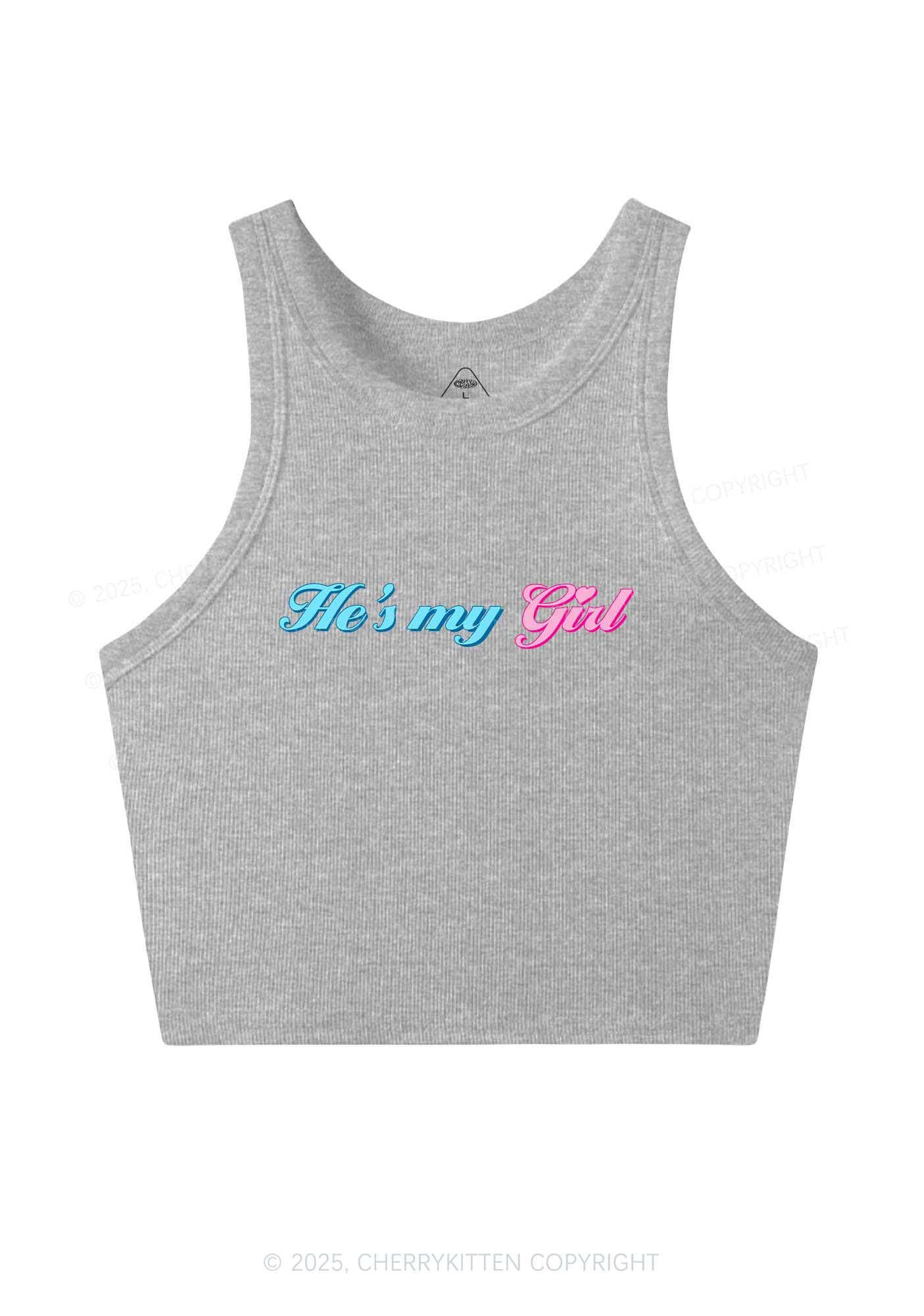 He Is My Girl Pride Y2K Crop Tank Top Cherrykitten