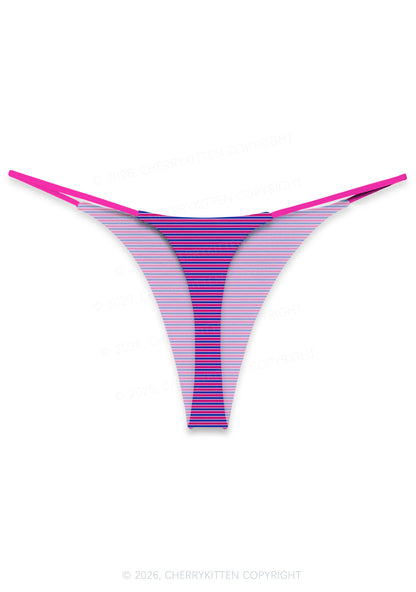 Bisexual Stripes Pride Y2K Print Bikini String Thong Cherrykitten