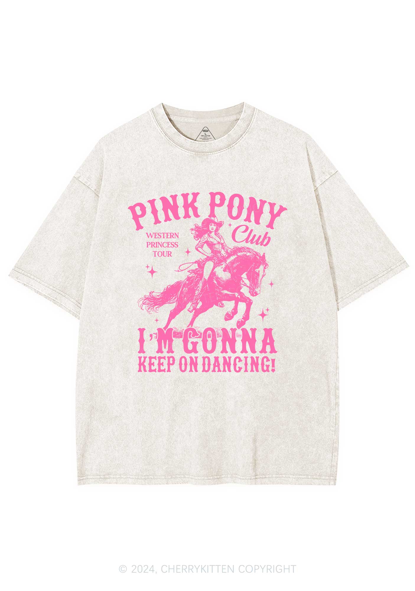 Im Gonna Keep On Dancing Y2K Washed Tee Cherrykitten