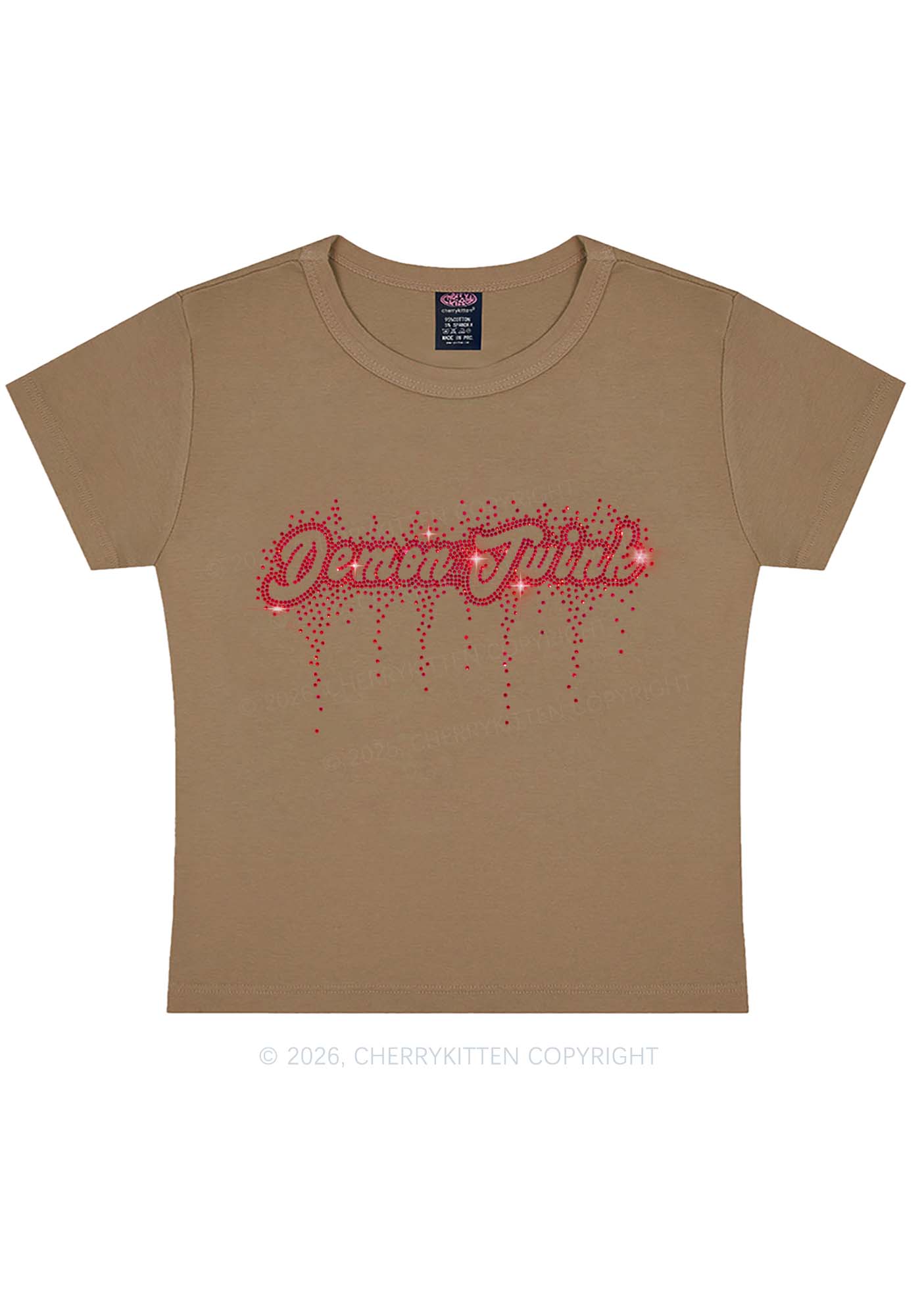 Rhinestone Demon Twink Pride Y2K Baby Tee Cherrykitten