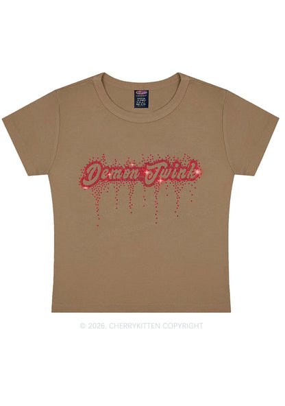 Rhinestone Demon Twink Pride Y2K Baby Tee Cherrykitten