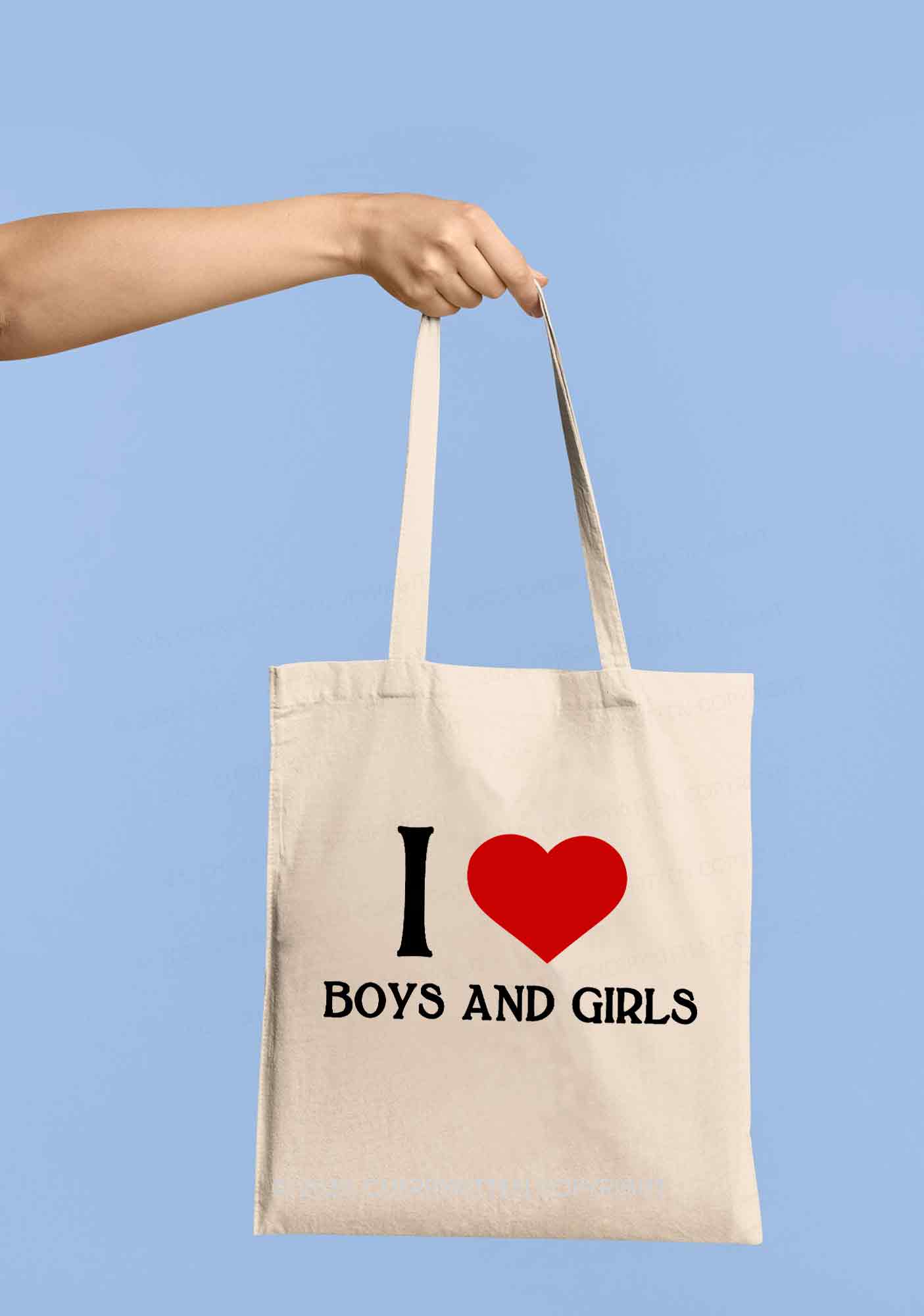 I Love Boys and Girls  Pride Y2K Canvas Tote Bag Cherrykitten
