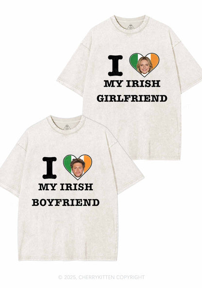 Custom My Irish BF GF Y2K Valentine's Day Washed Tee Cherrykitten