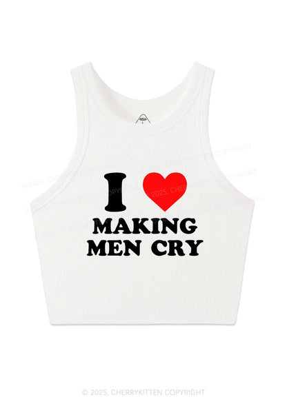 I Love Making Men Cry Y2K Crop Tank Top Cherrykitten