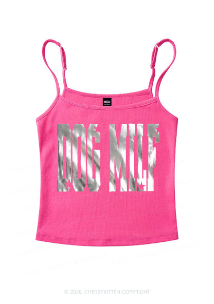 Dog Mxxf Silver Foil Printed Y2K Spaghetti Strap Cami Cherrykitten