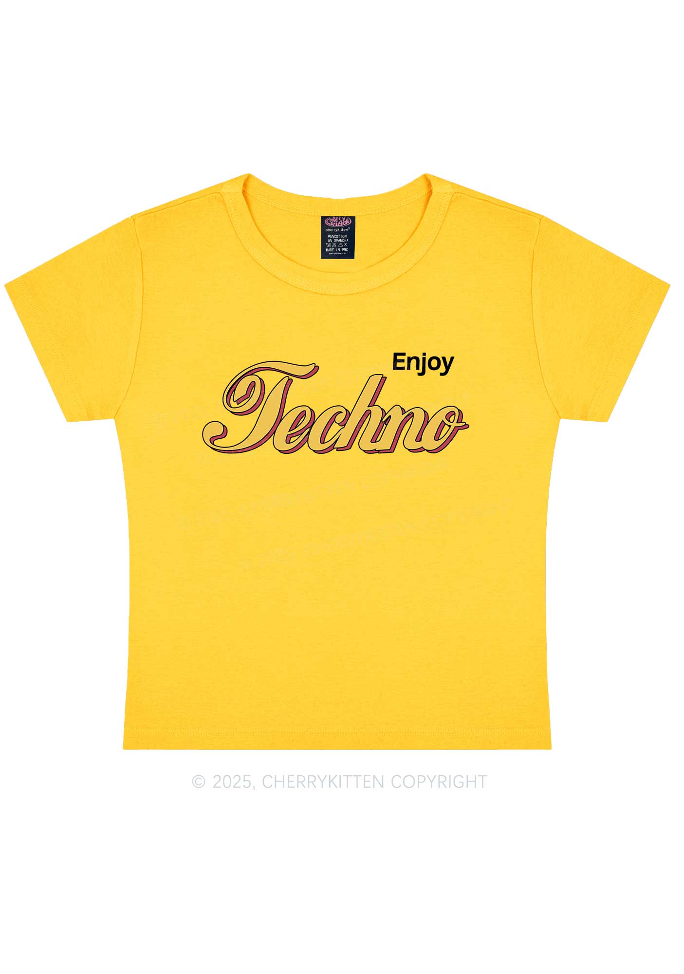 Enjoy Techno Y2K Baby Tee Cherrykitten