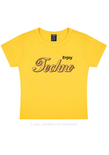 Enjoy Techno Y2K Baby Tee Cherrykitten