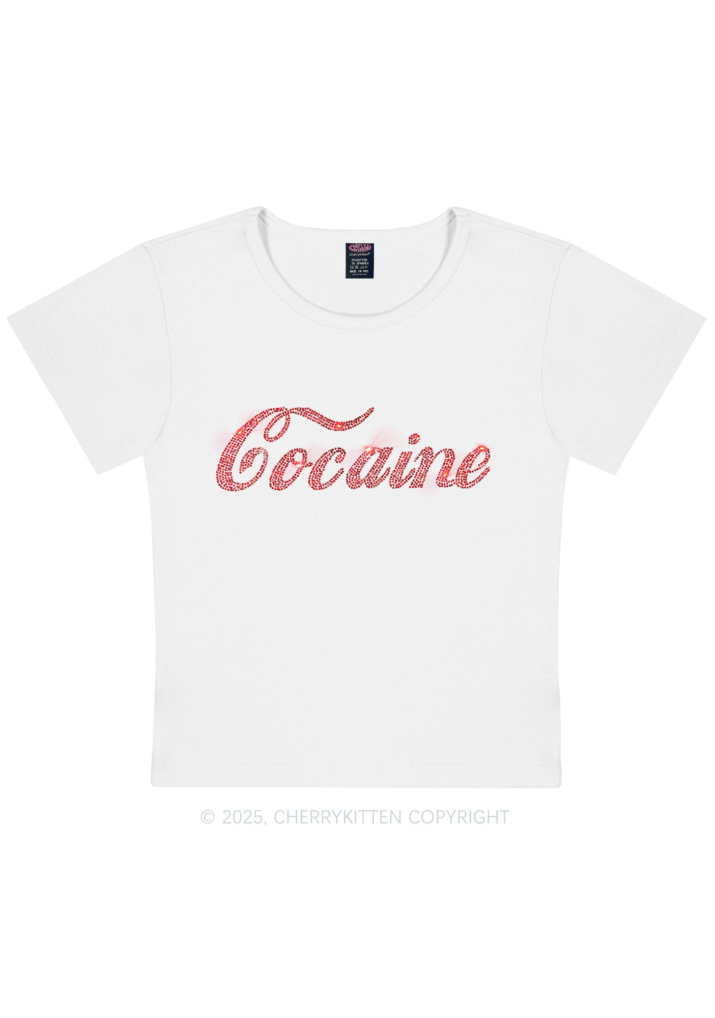 Rhinestone Special Cola Y2K Baby Tee Cherrykitten