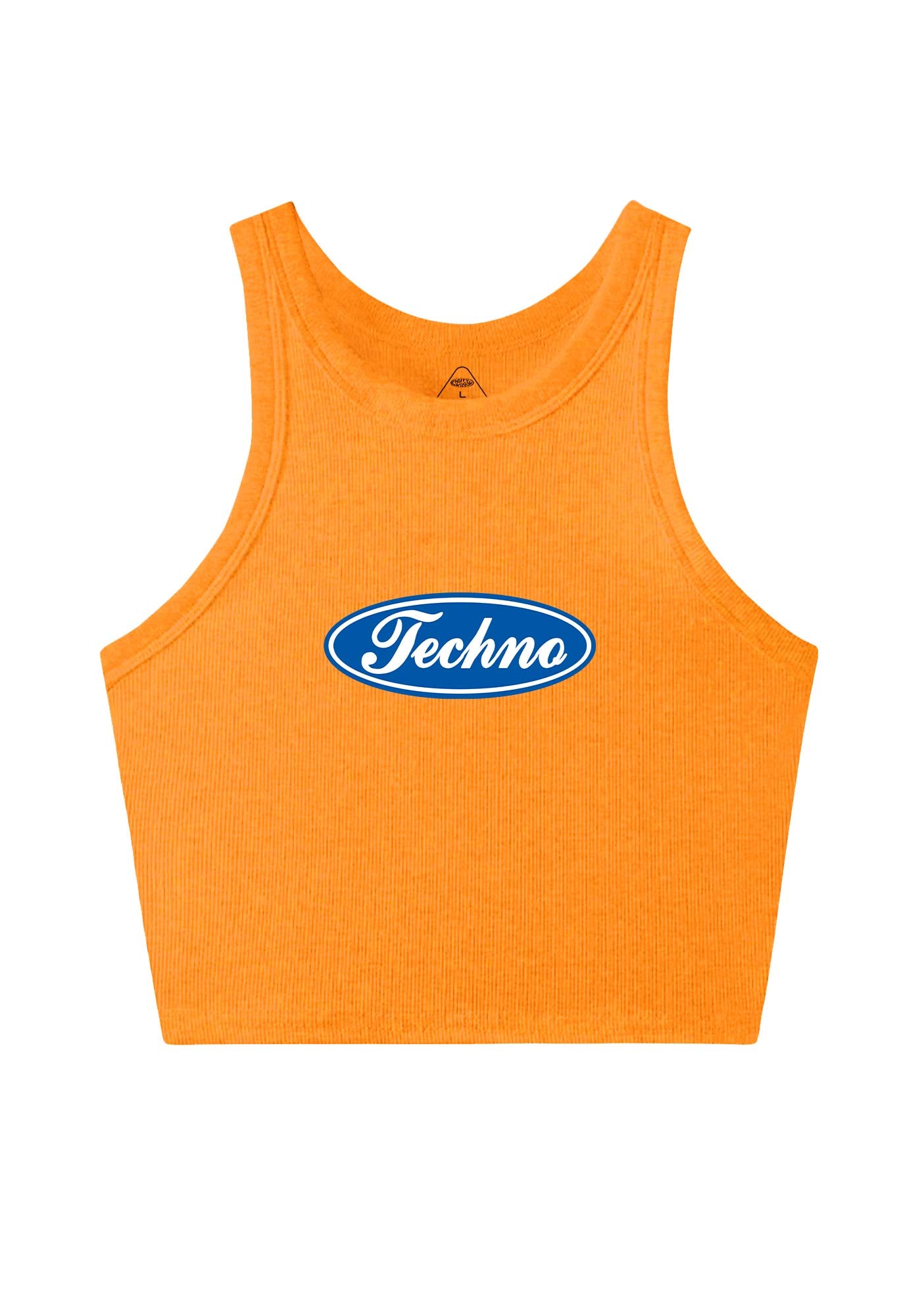 Oval Techno Y2K Crop Tank Top Cherrykitten