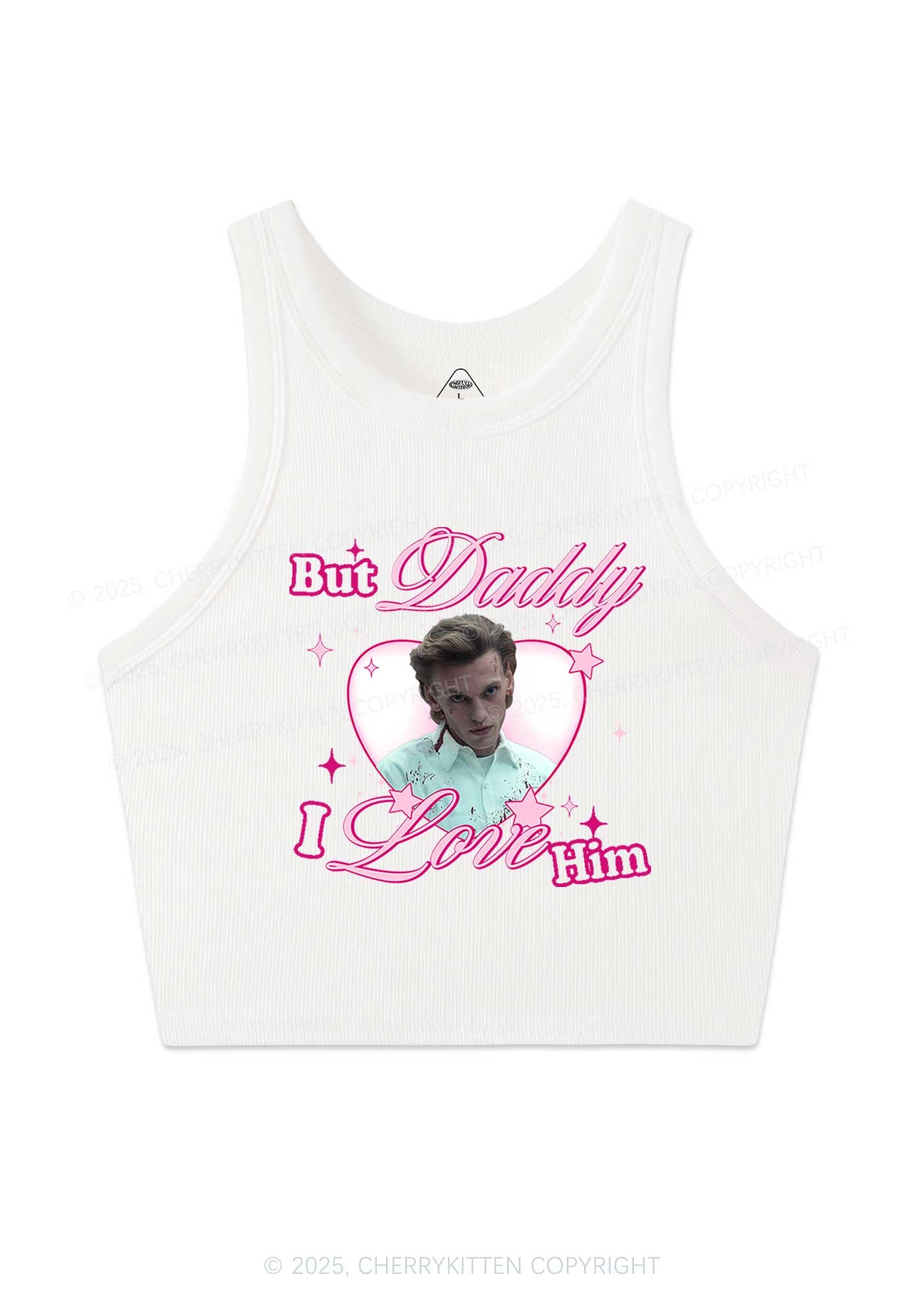 Daddy I Love Number One Y2K Crop Tank Top Cherrykitten