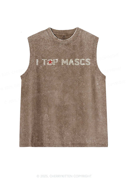 Rhinestone I Top Mascs Pride Y2K Washed Muscle Tank Cherrykitten