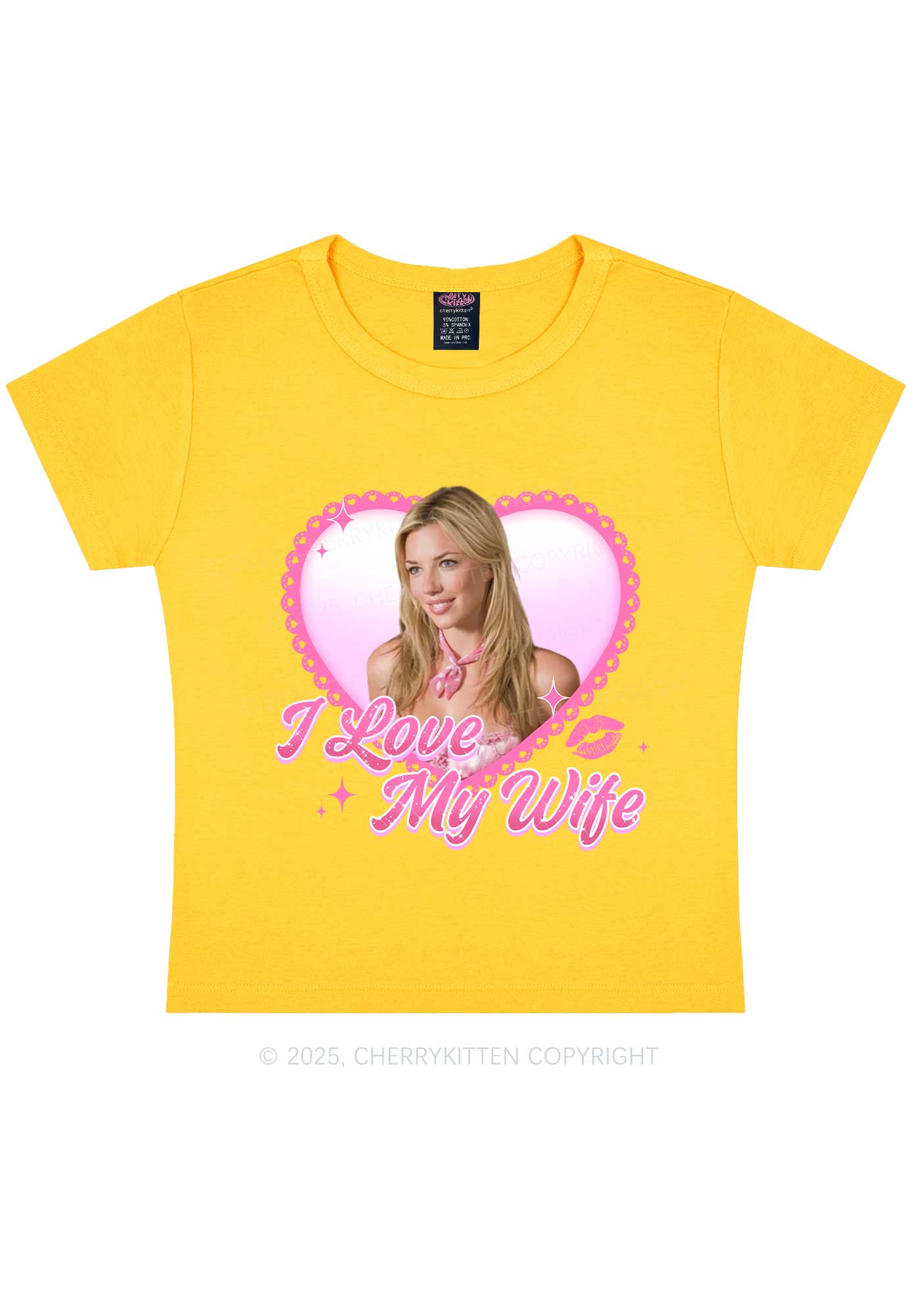 Custom I Love My Wife Y2K Baby Tee Cherrykitten