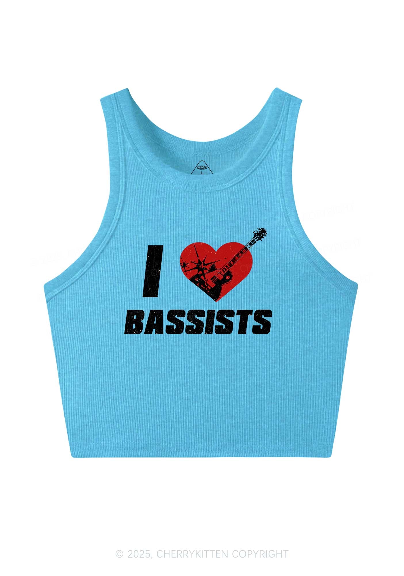 I Love Bassists Y2K Crop Tank Top Cherrykitten