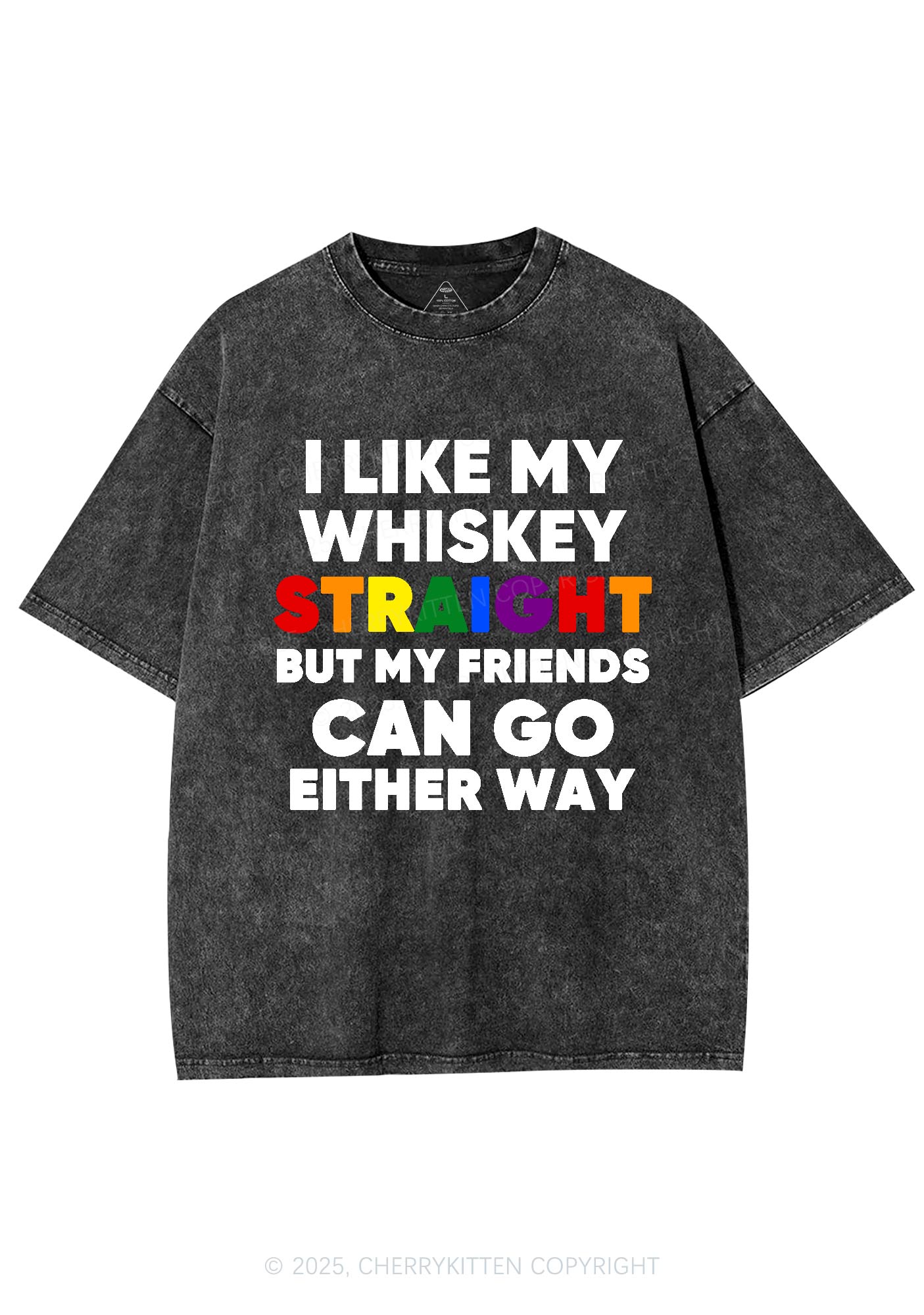 I Like Straight Pride Y2K Shirts Washed Tee Cherrykitten