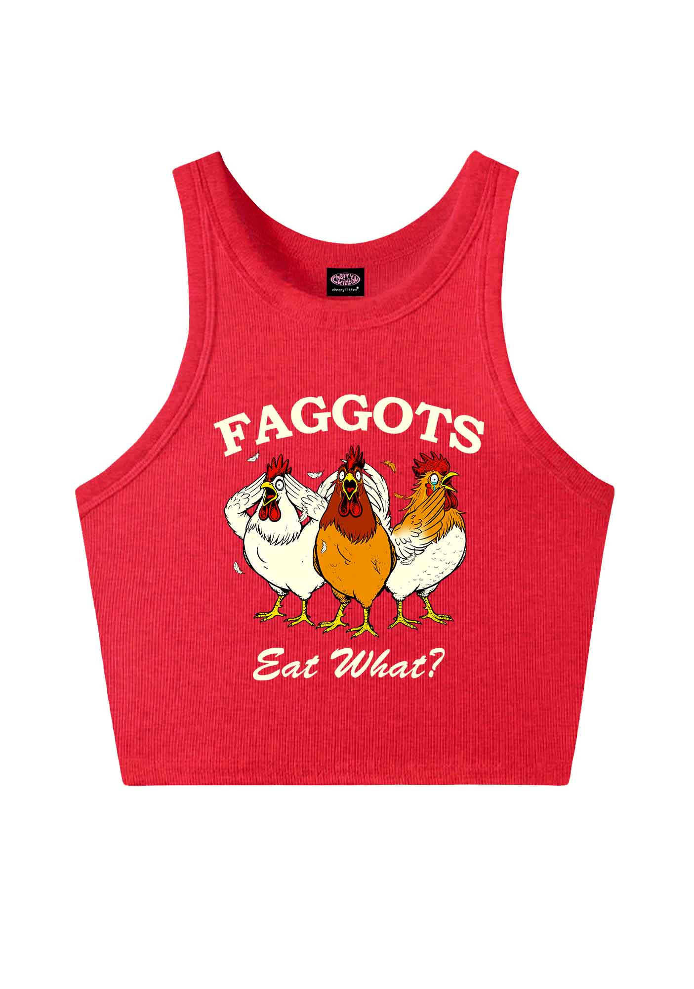 Faggots Eat What Pride Y2K Crop Tank Top Cherrykitten