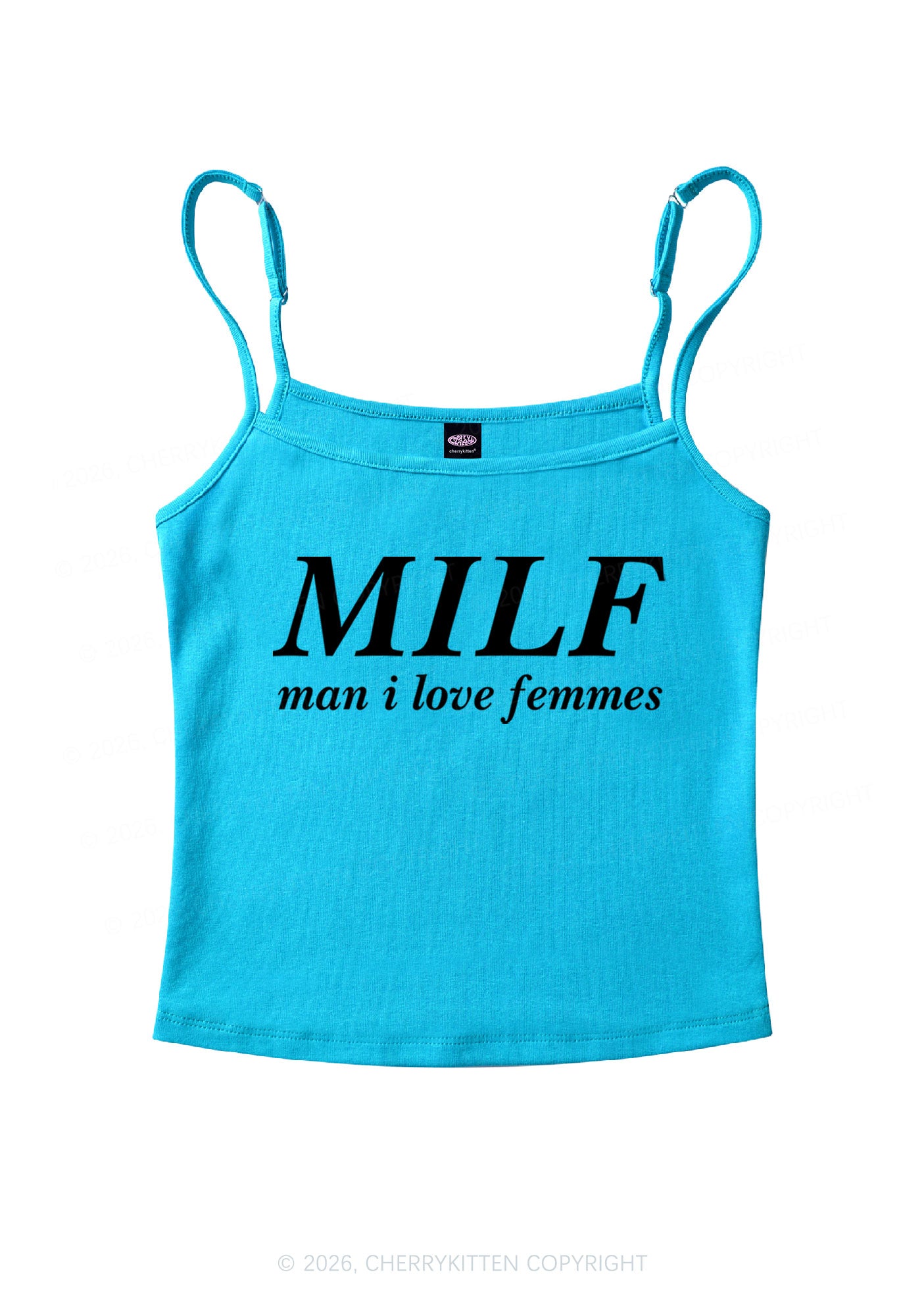 Man I Love Femme Pride Y2K Spaghetti Strap Cami Cherrykitten