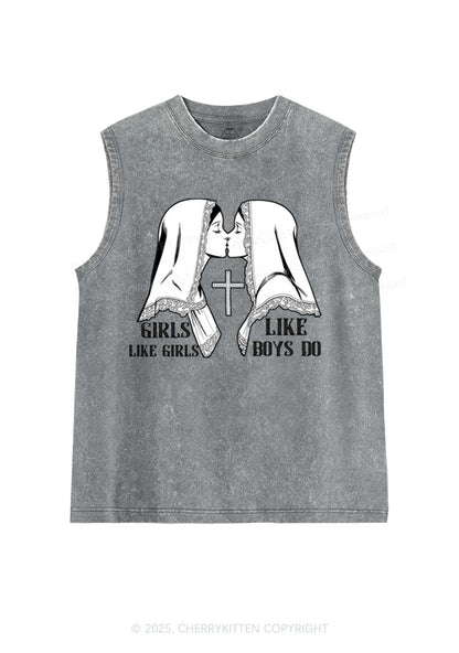 Girls Like Girls Pride Y2K Washed Muscle Tank Cherrykitten