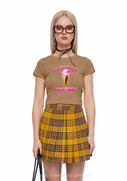 Ice Cream Lick Itself Y2K Baby Tee Cherrykitten
