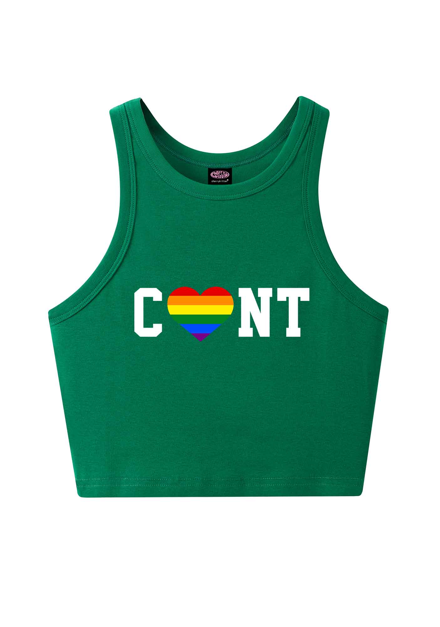 Rainbow Heart Cxxt Pride Y2K Crop Tank Top Cherrykitten