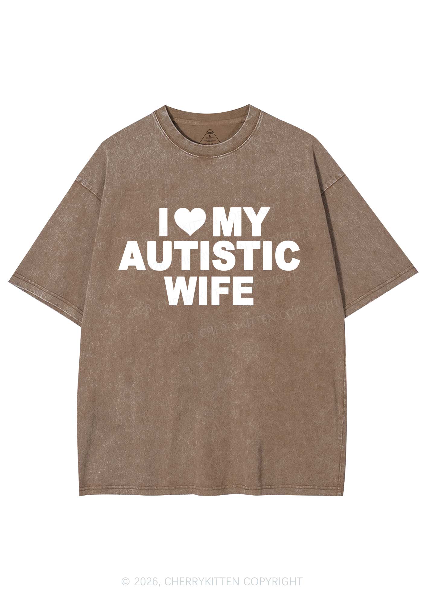 I Love My Autistic Wife Y2K Shirts Washed Tee Cherrykitten
