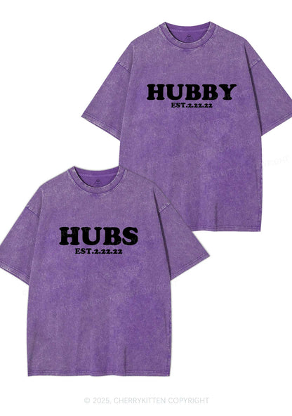 Hubs Hubby Y2K Valentine's Day Washed Tee Cherrykitten