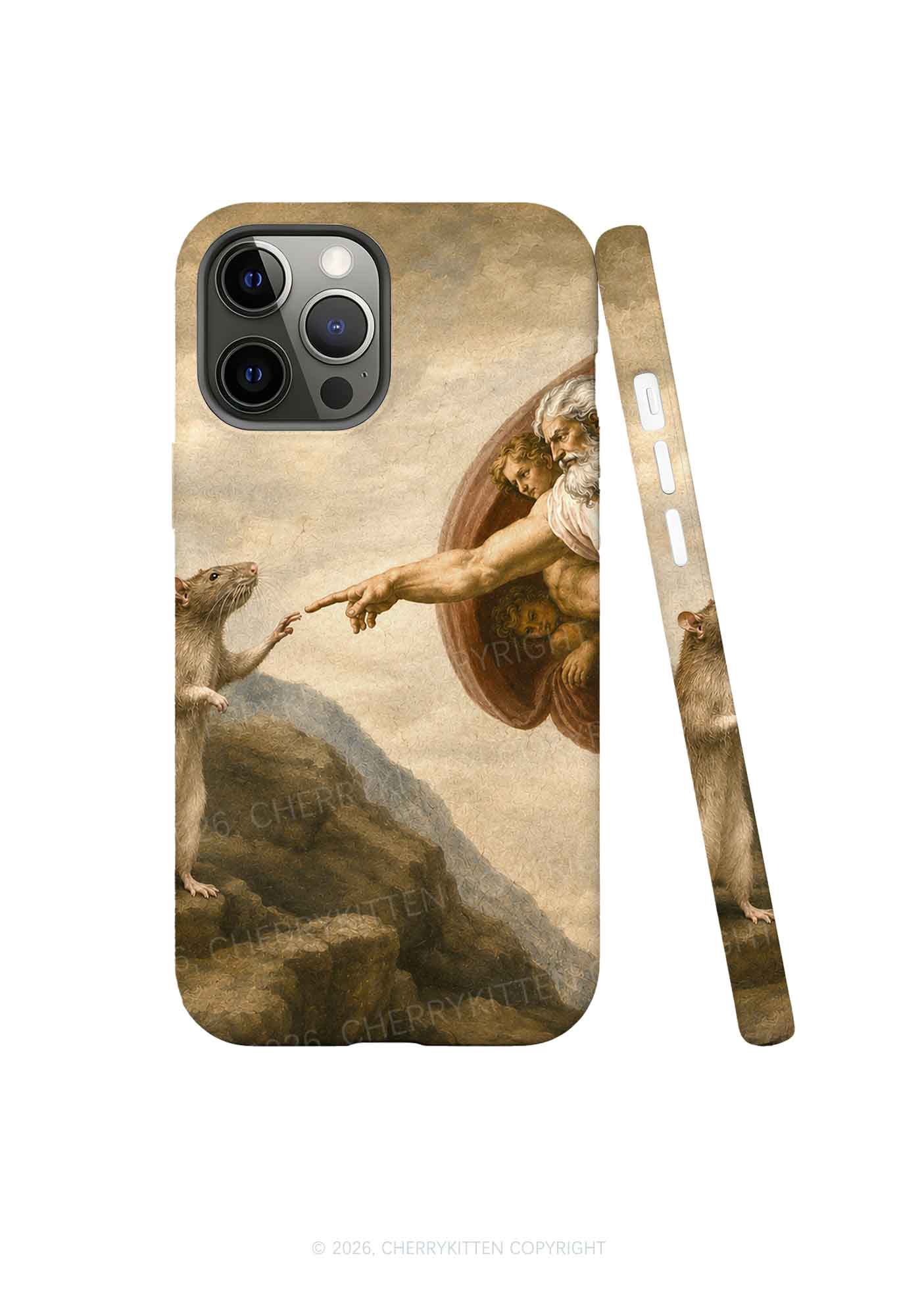 God Hand Touching Rat Y2K Phone Case Cherrykitten