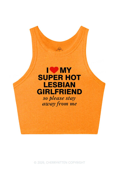I Love My Super Hot Lesbian GF Pride Y2K Crop Tank Top Cherrykitten