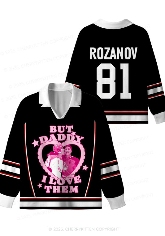 Black But Daddy I Love Them HR Y2K Long Sleeve Sport Jersey Shirts Cherrykitten