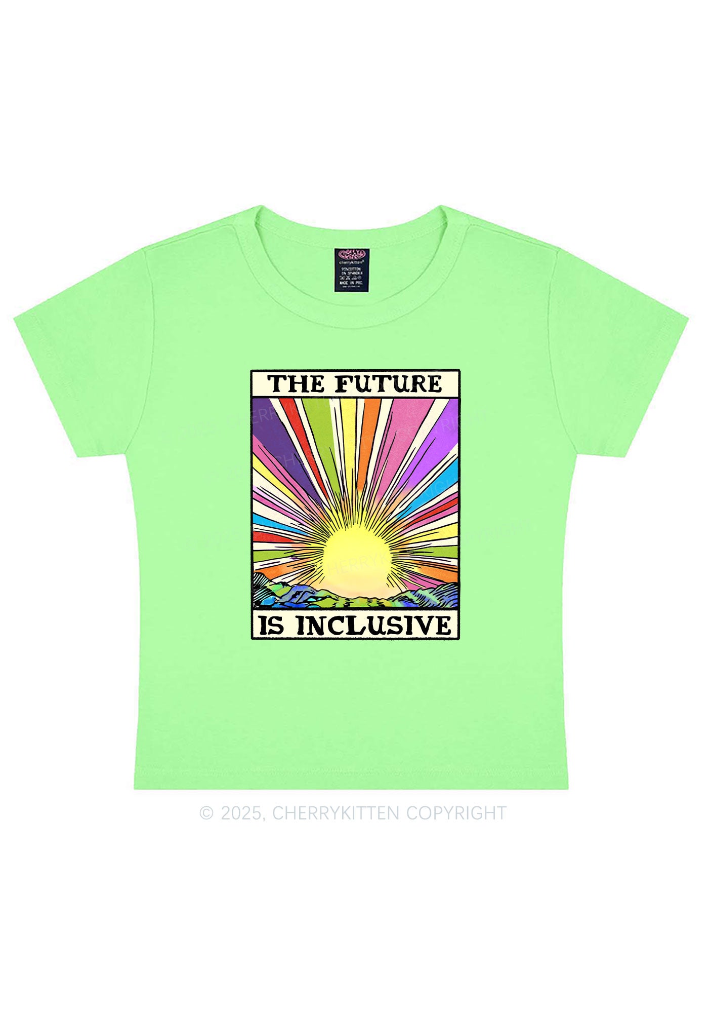 The Future Is Inclusive Pride Y2K Baby Tee Cherrykitten