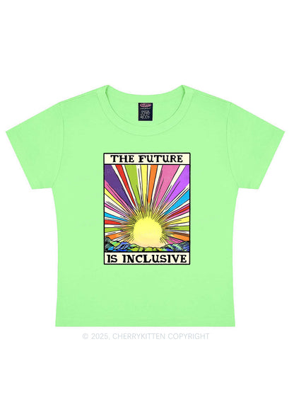 The Future Is Inclusive Pride Y2K Baby Tee Cherrykitten