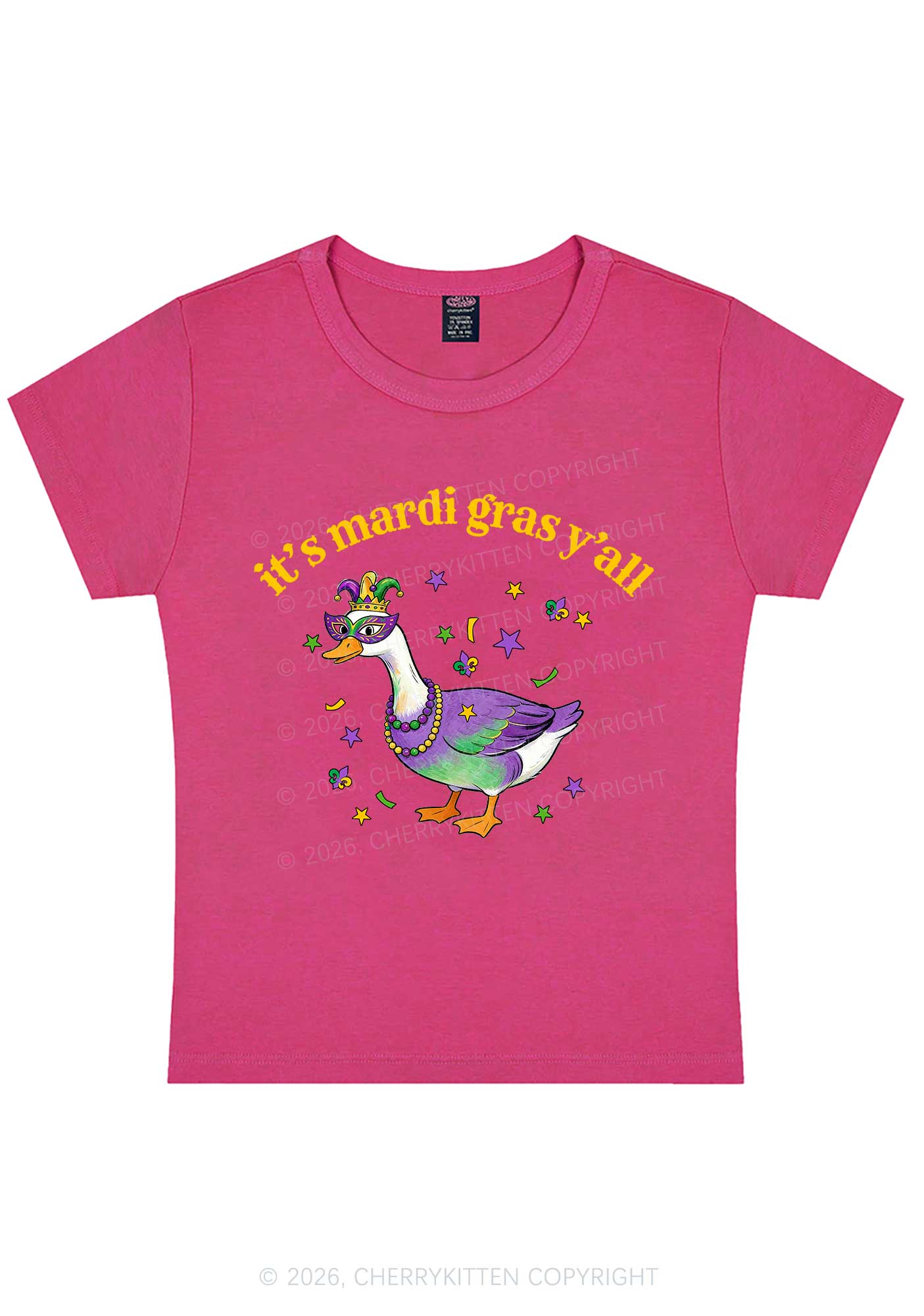 Its Mardi Gras Yall Y2K Baby Tee Cherrykitten