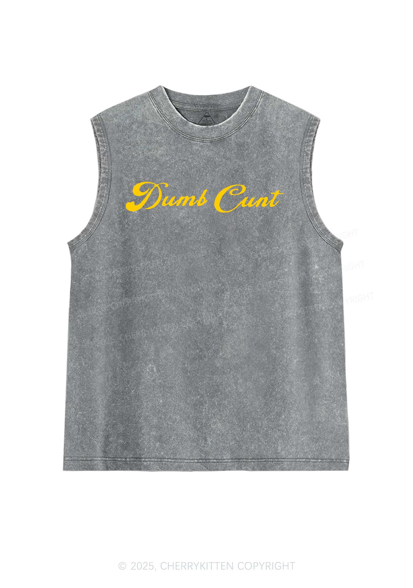 Dumb Cxxt Y2K Washed Muscle Tank Cherrykitten