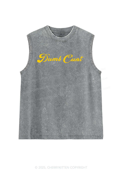 Dumb Cxxt Y2K Washed Muscle Tank Cherrykitten