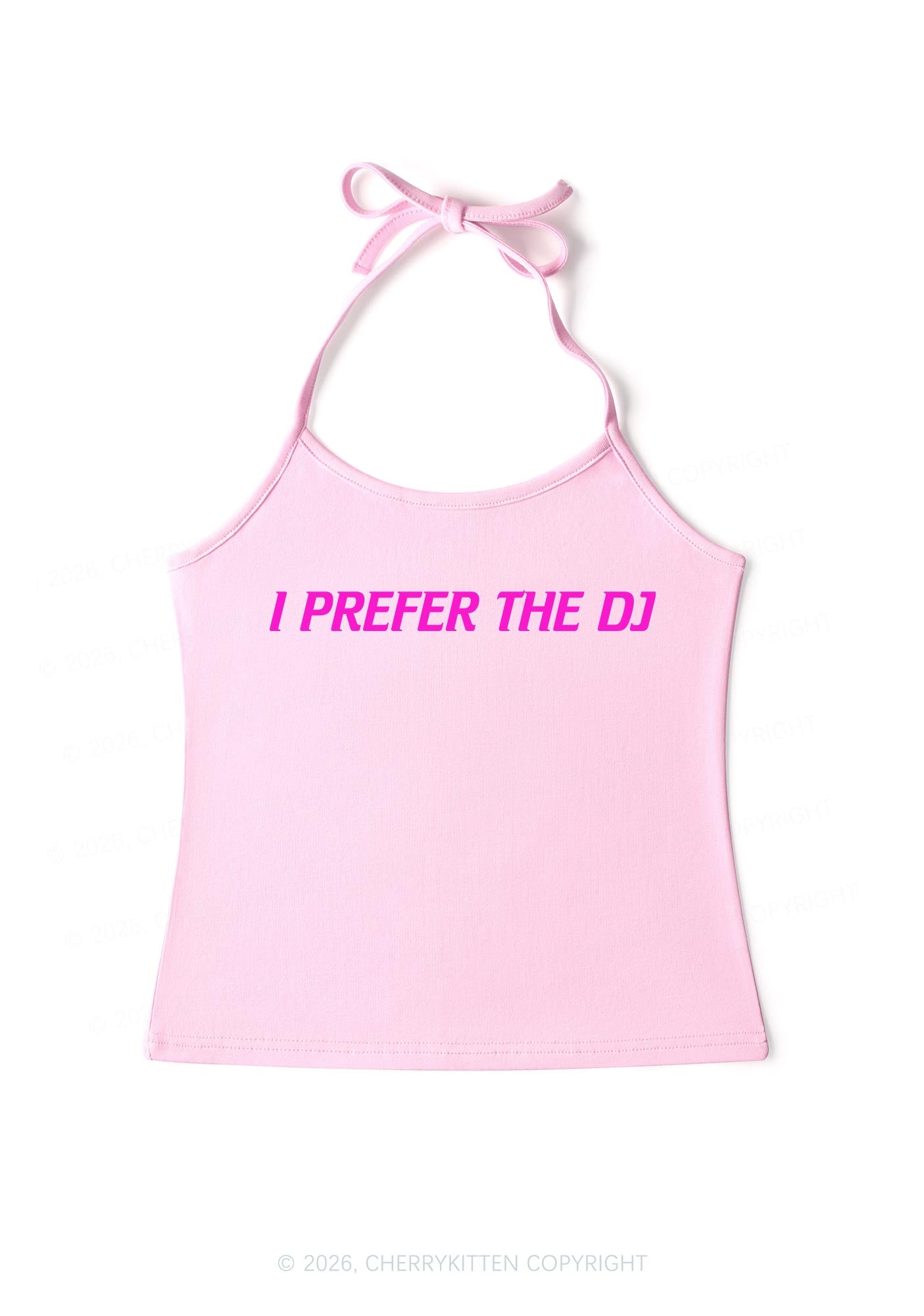 I Prefer The DJ Y2K Halter Neck Cami Cherrykitten