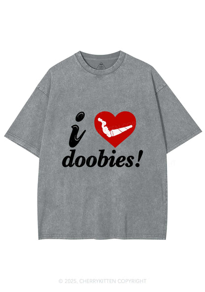 I Love Doobies Y2K Shirts Washed Tee Cherrykitten