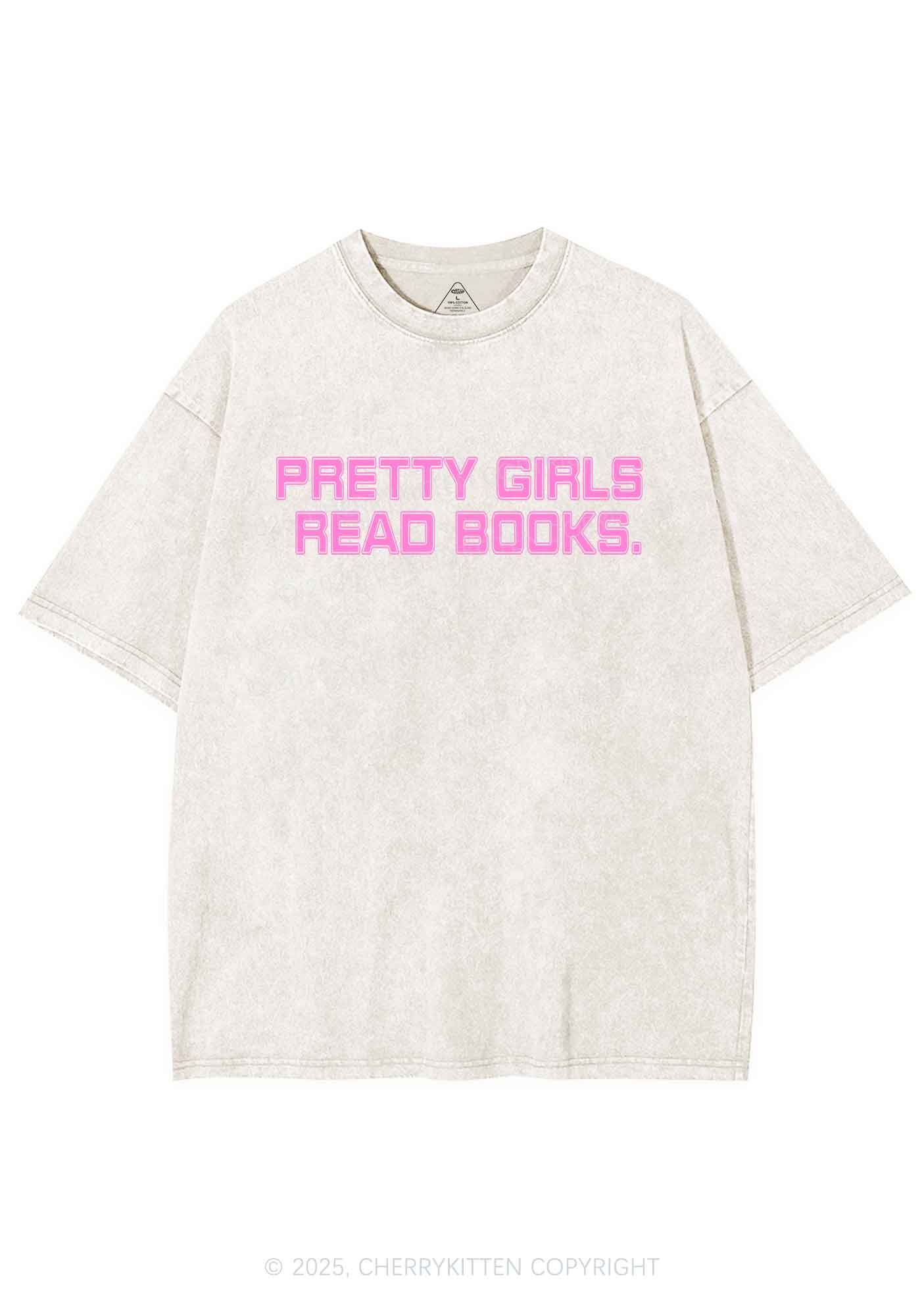 Pretty Girls Read Books Y2K Washed Tee Cherrykitten