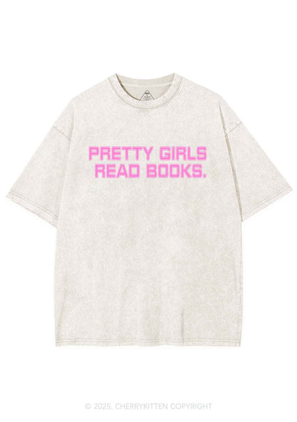 Pretty Girls Read Books Y2K Washed Tee Cherrykitten