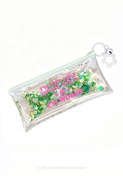Im Worse Y2K Quicksand Transparent Pencil Pouch Cherrykitten