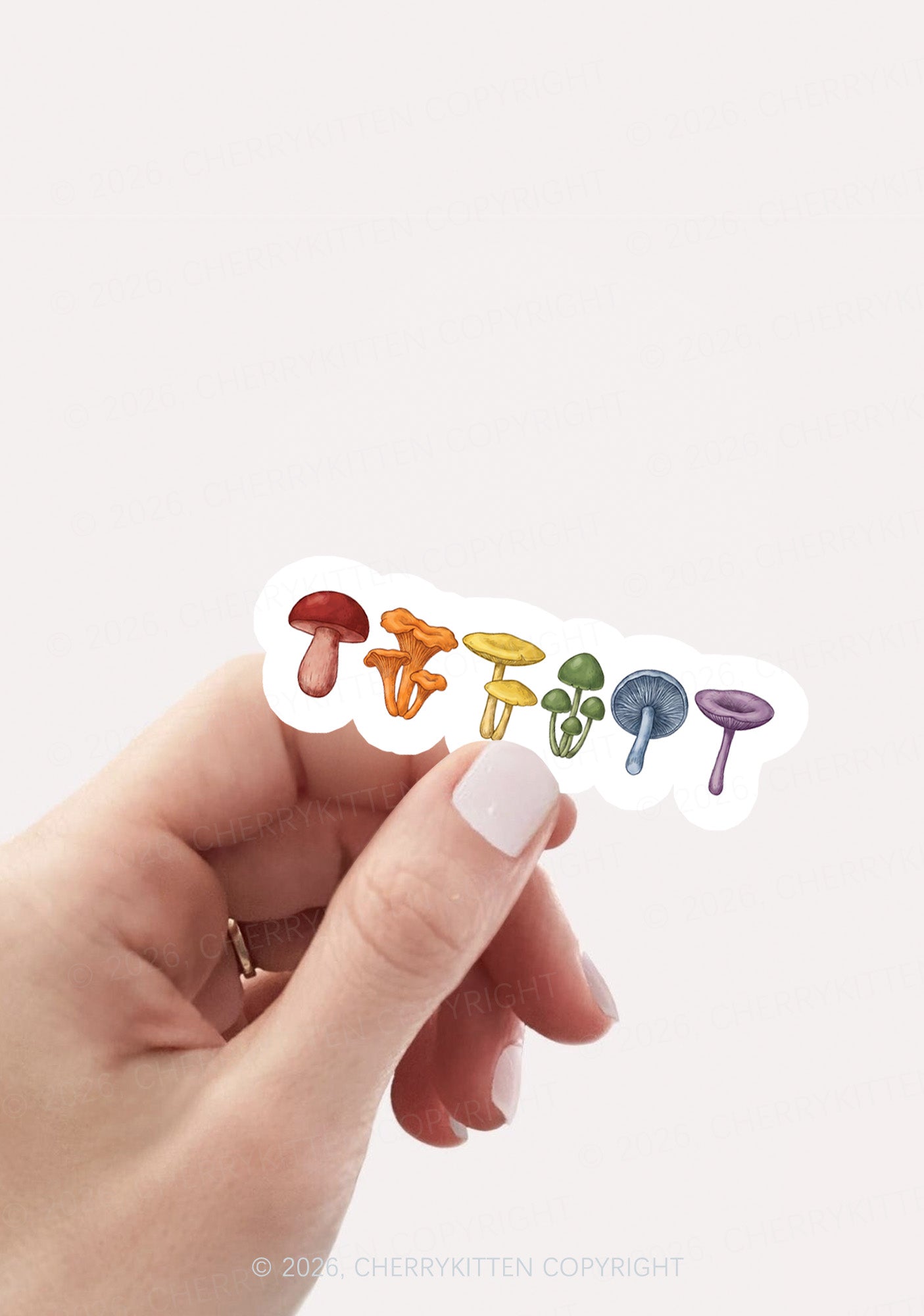 Rainbow Mushroom Pride 1pc Y2K Sticker Cherrykitten